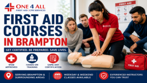 First Aid and CPR certification courses in Brampton with One4All First Aid and CPR Services